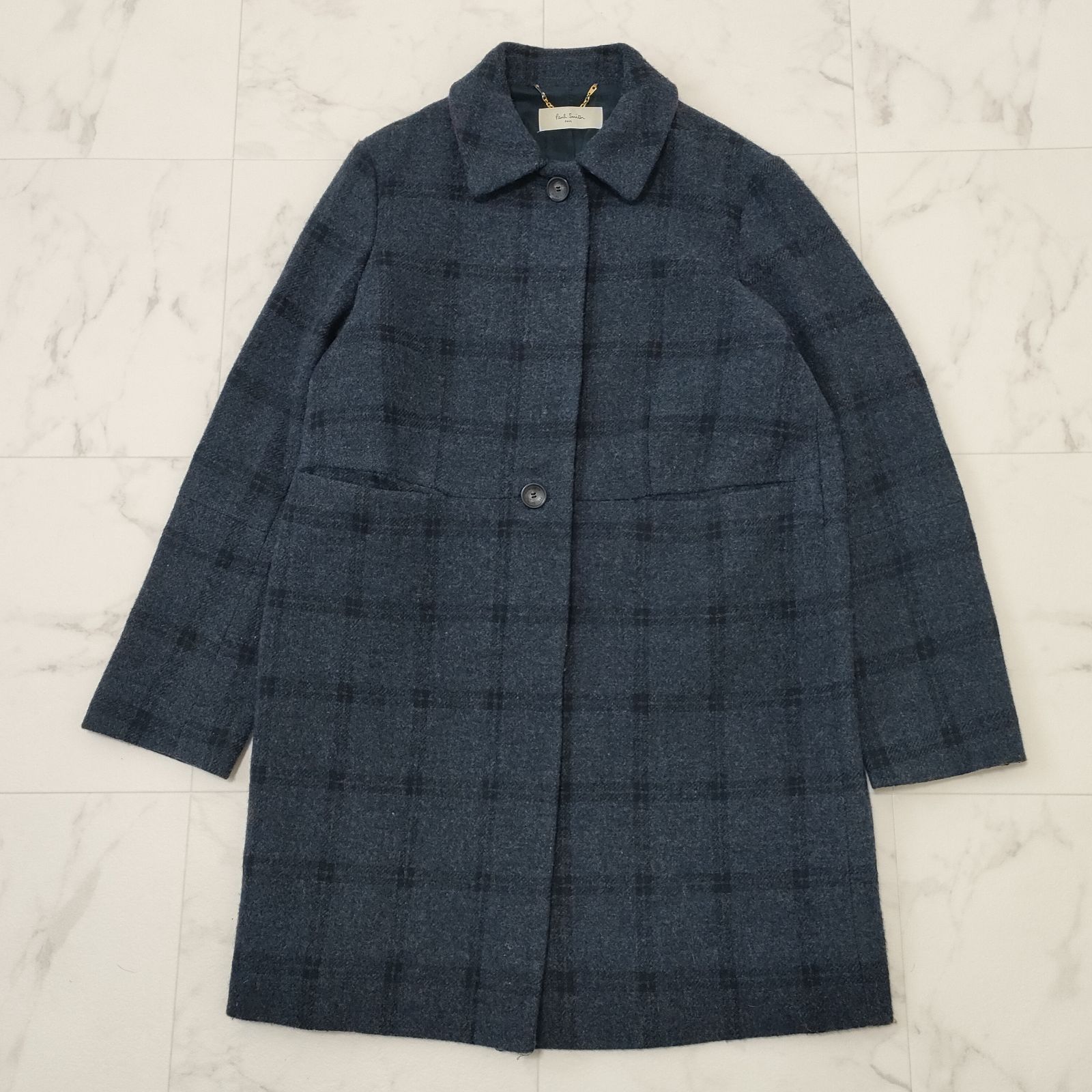 希少】NEWYORKER×ケイタマルヤマ ネイビーダッフルコート フード付き