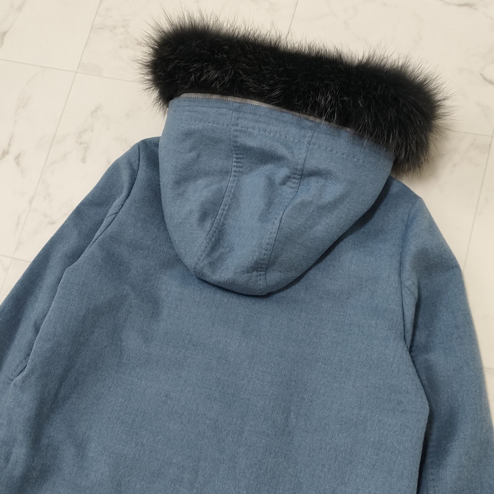 eleventy イレブンティ ロロピアーナ フーデットコート ファー ジップ