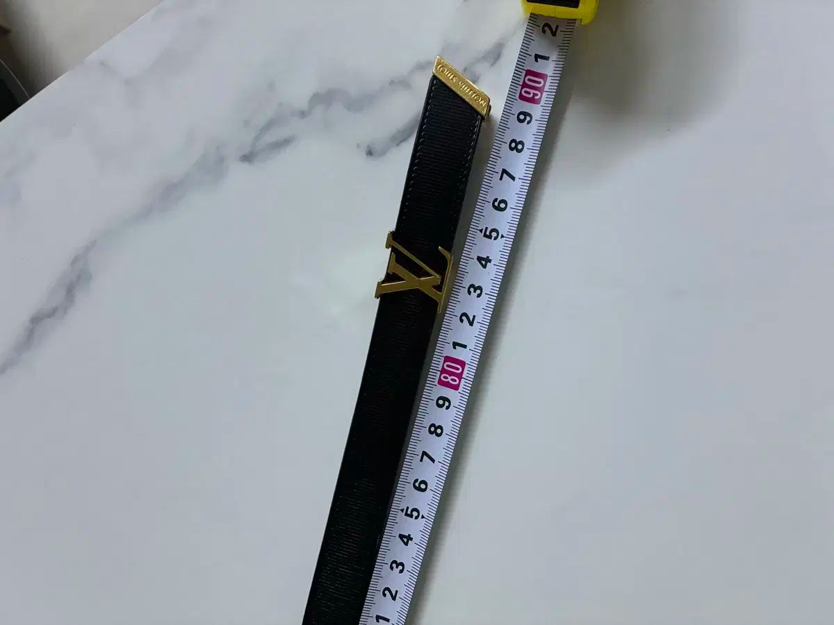  ルイヴィトン レディース ブラック ベルト ゴールド ロゴ 90 cm ベルト 小物