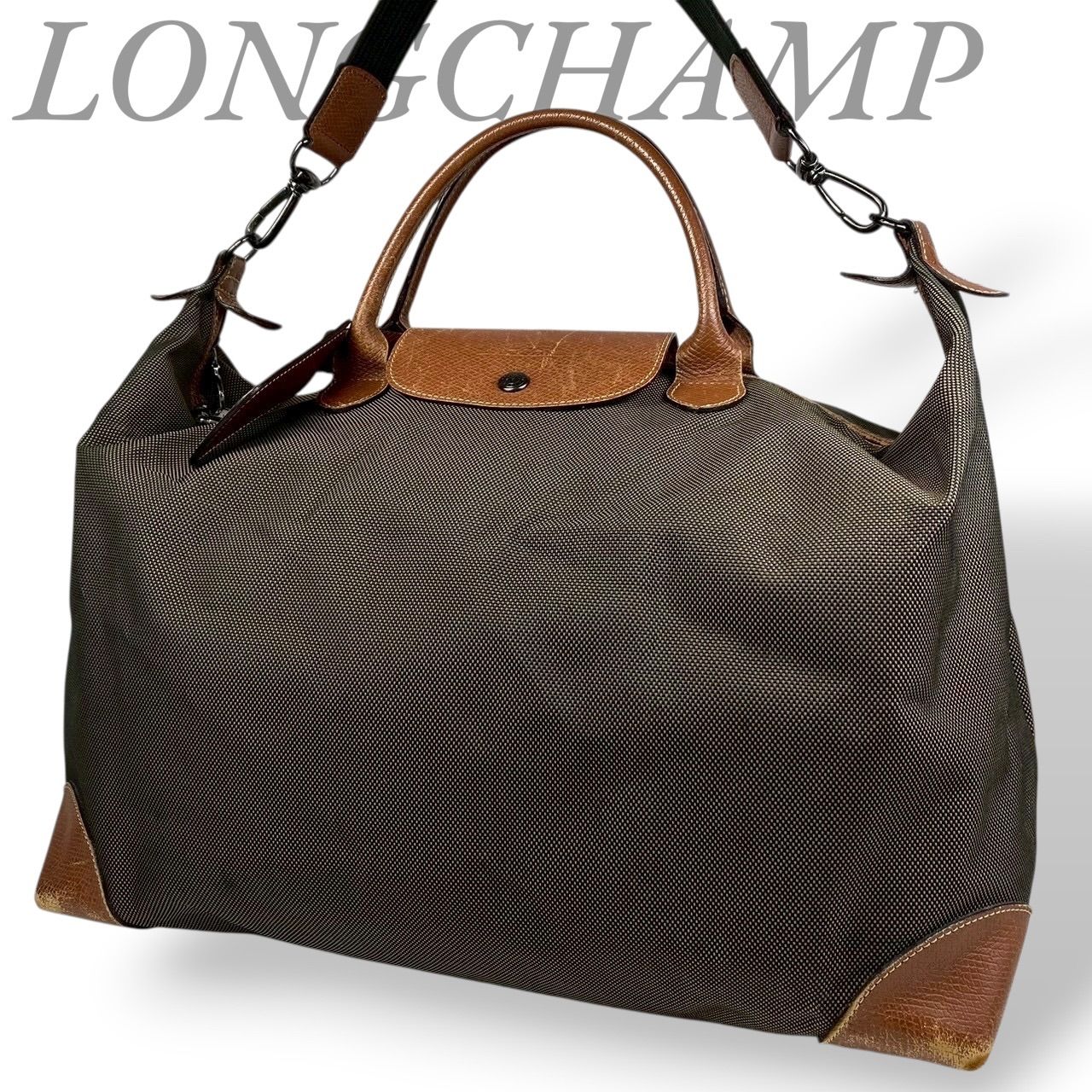 B4004】LONGCHAMP ロンシャン ボックスフォード トラベルバッグ カーキ