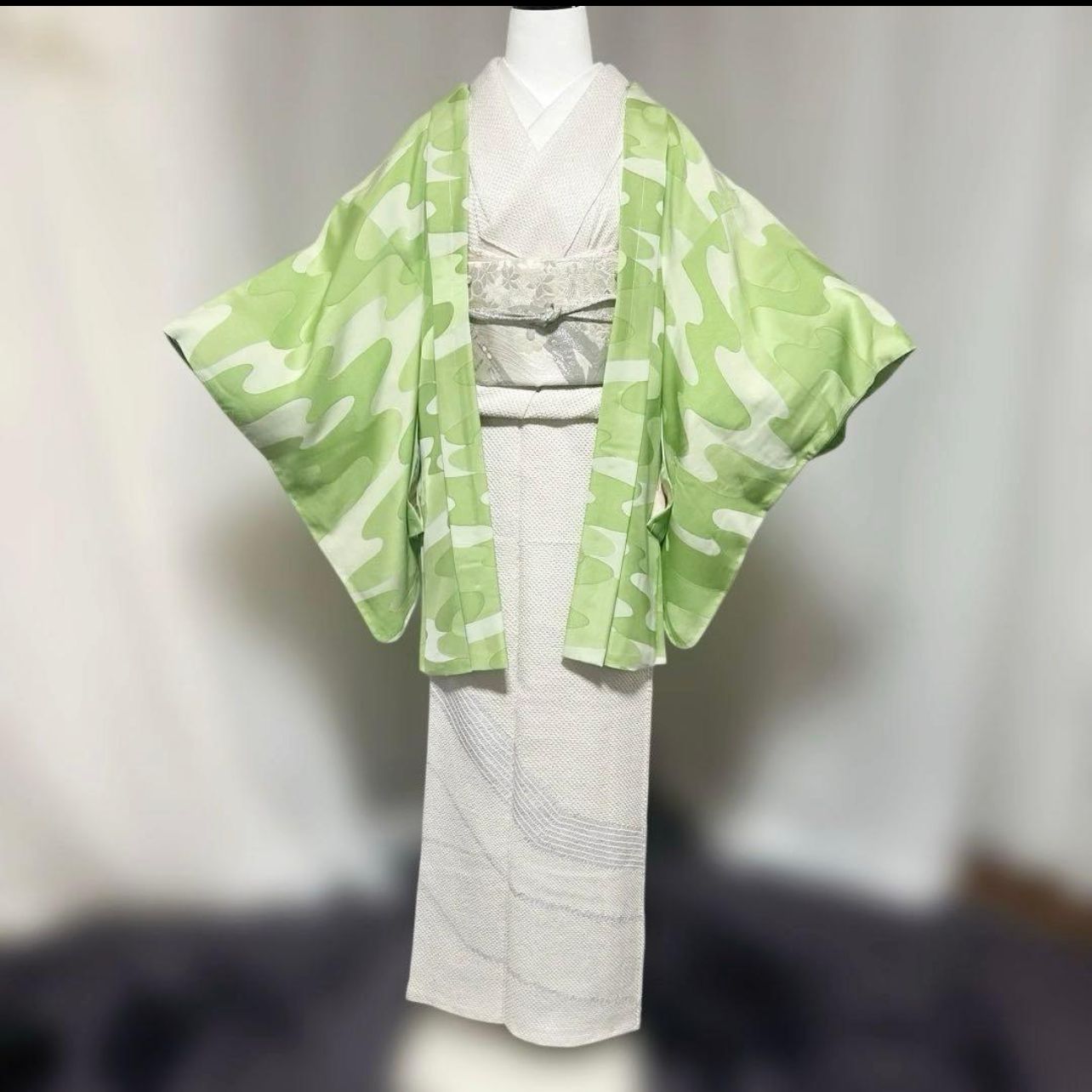 袷 正絹 羽織 身丈83 裄丈66 Excellent Silk Haori Kimono Jacket Lined Pure 83 cm Length 66 Sleeve Beautiful Condition
