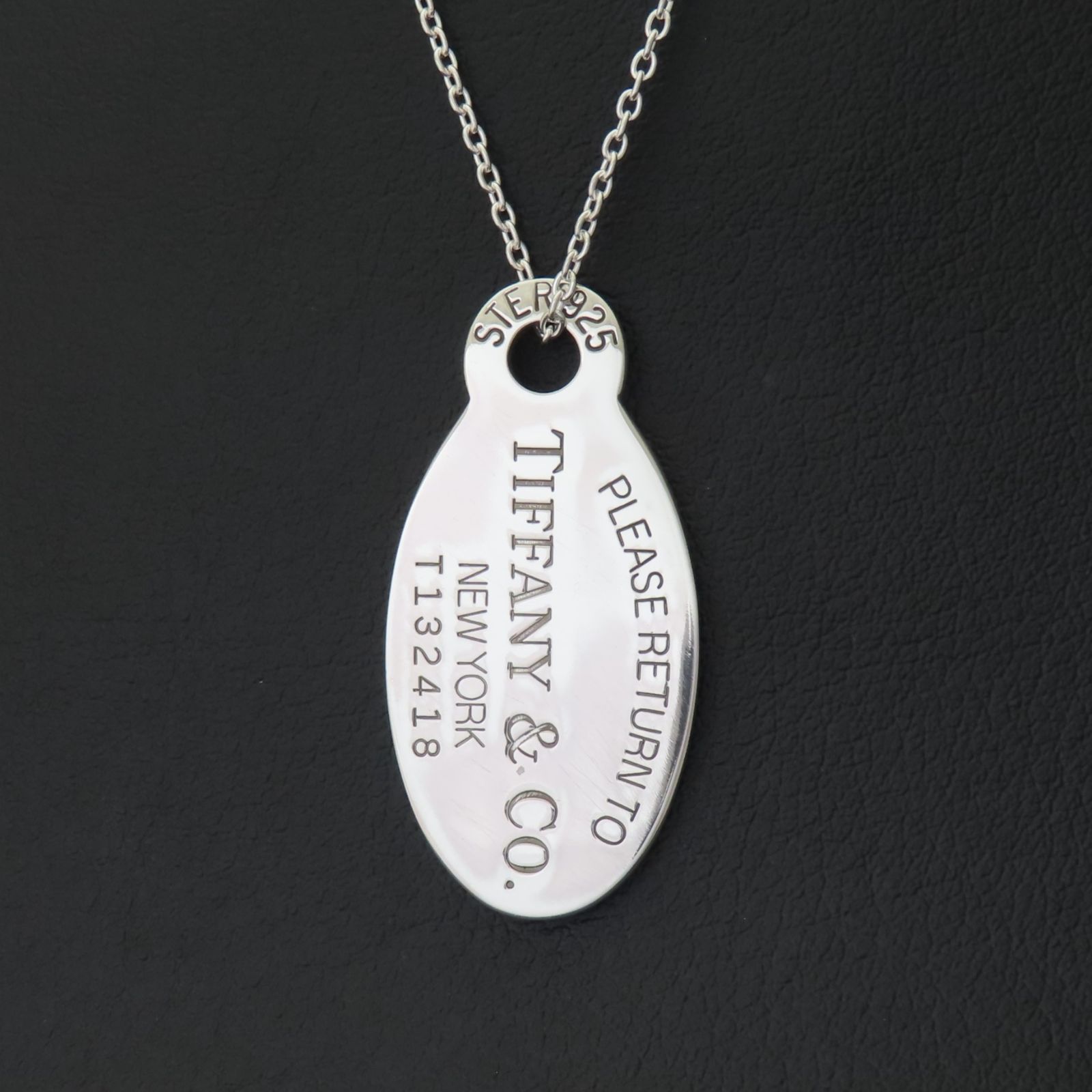 新品同様 美品 TIFFANY&Co. ティファニー オーバルタグ ネックレス 