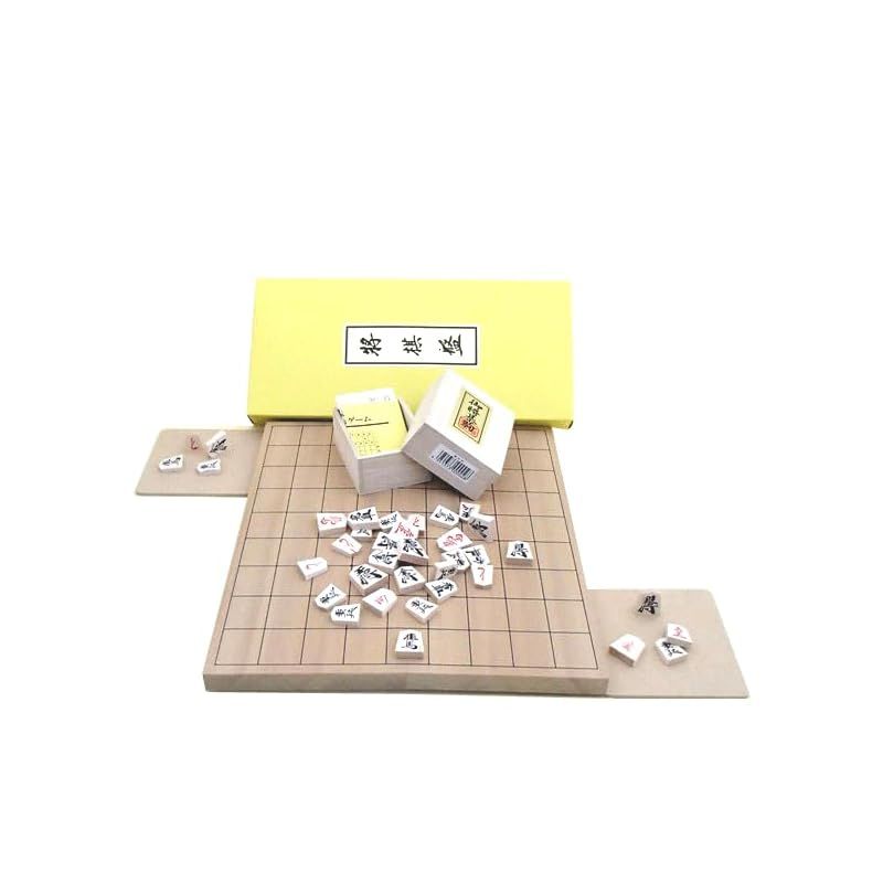 厚さも十分な将棋セット 新桂７号折将棋盤と囲碁ラボ ナンバー1木製駒優良押し駒とオリジナル駒台付きのセット