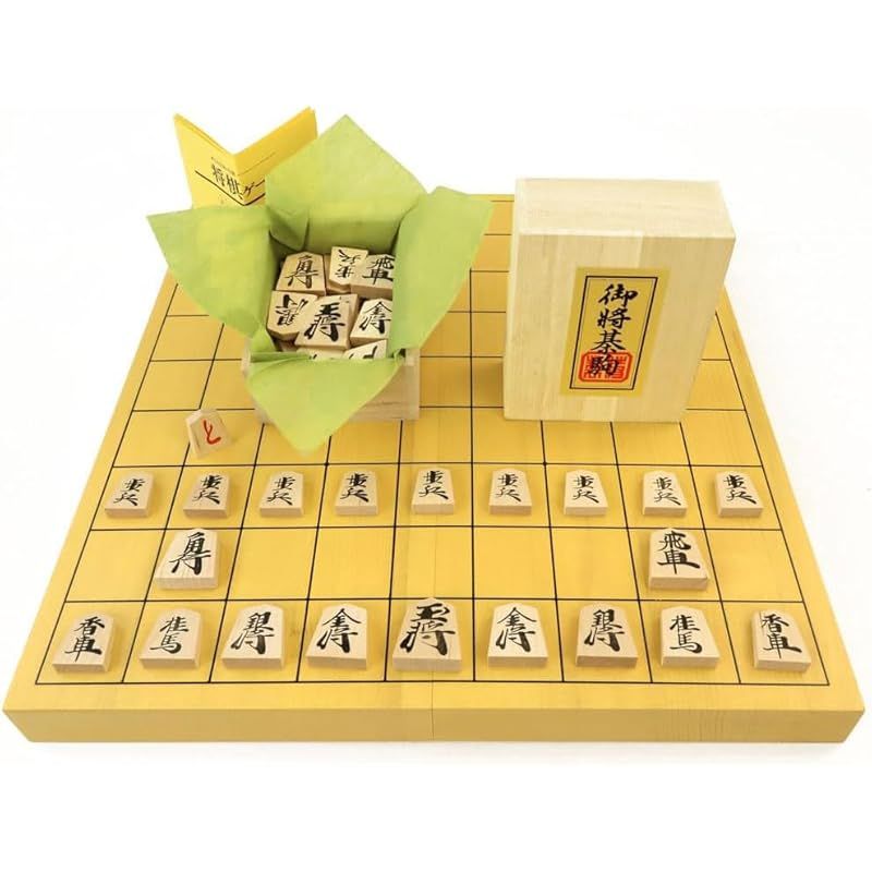 将棋セット 新かや10号折将棋盤セット 木製樺材優良押し駒 将碁屋ミニ椿油