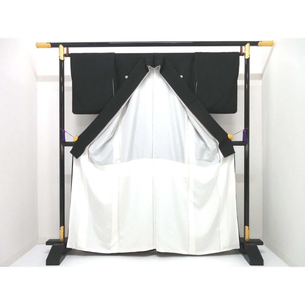 留袖 友禅金彩加工 刺繍入り 抱茗荷 身幅Ｌ寸