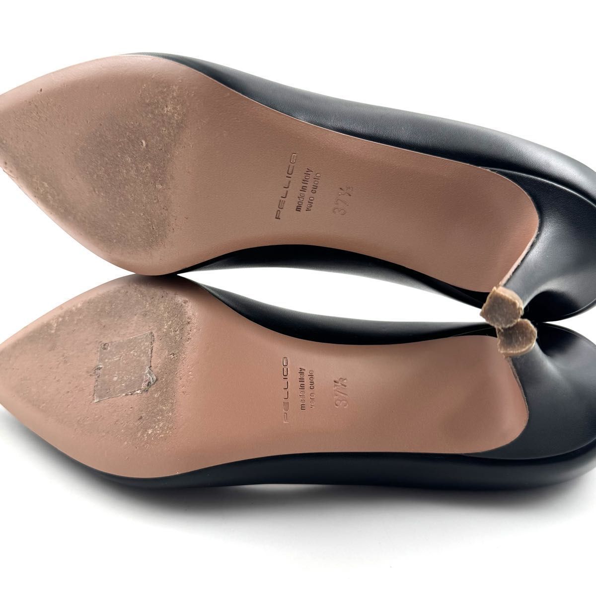  PELLICO ANIMA ペリーコ アニマ パンプス 黒 本革 スリット イタリア製 フォーマル オフィス 37.5 ハイヒール パンプス パンプス