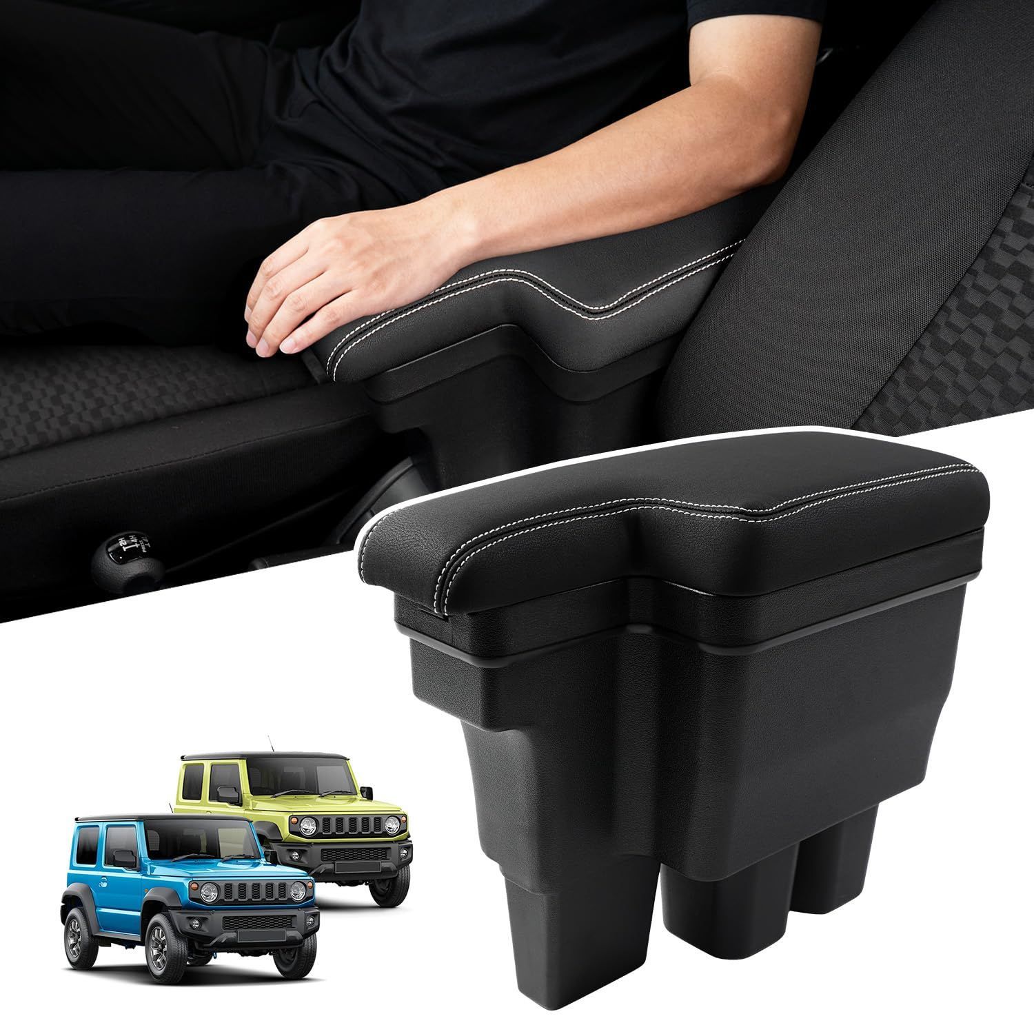 数量 肘掛け 肘置き 小物入れ H 30 7～ カー用品 収納ボックス センターコンソール SIERRA パーツ内装 JIMNY ABS樹脂製 コンソールボックス 滑り止め アームレスト マット付き JB 74 Wに ホルダー