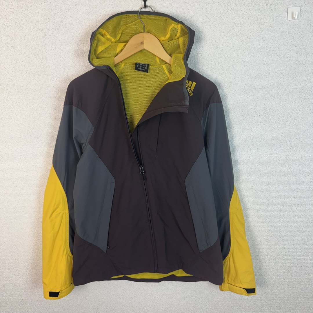  アディダス スキージャケット ナイロンジャケット　テック系 マウンテンパーカー ブラック Oサイズ メンズ 古着 スポーツMIX adidas アディダス スキージャケット ナイロンジャケット テック系