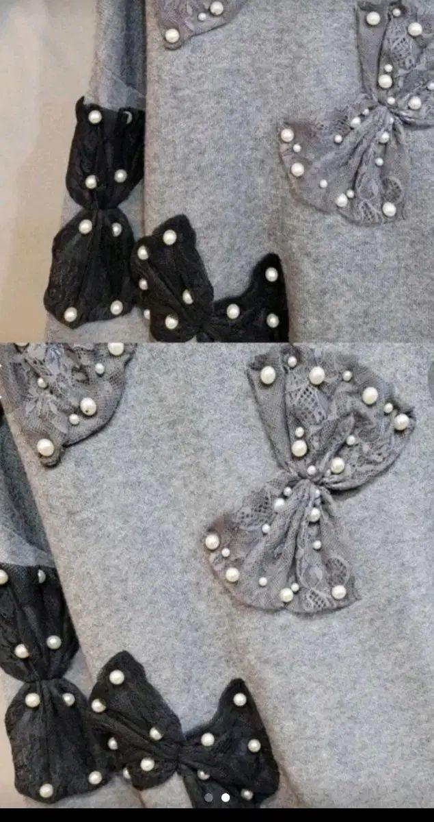 リボン パール ルーズフィット ニット 55 66