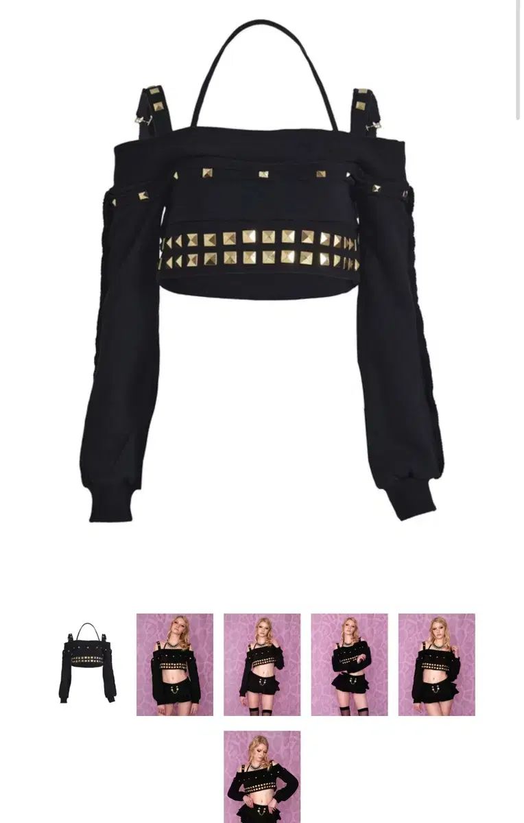 ベイビーメタルクラブ G studs damaged crop top Babymetalclub