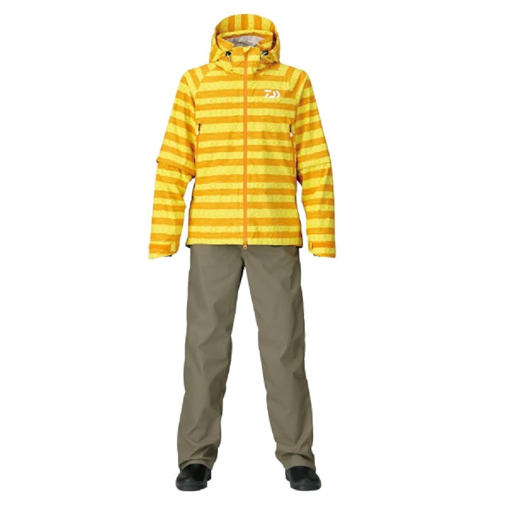 ダイワ DAIWA レインウェア レインマックス デタッチャブル レインスーツ イエローボーダー M DR-3007