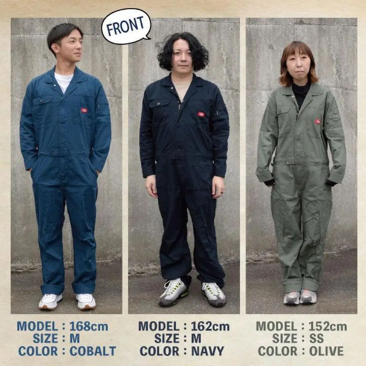 日本版 ディッキーズ D-736 作業着 オールインワン SS 55-66