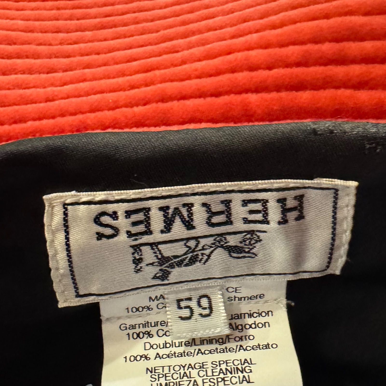  HERMES エルメス カシミヤ ハット ブラック カデナ ウールハット フェルトハット ハット