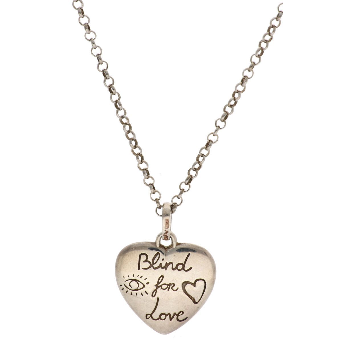 グッチ 455542 925 BLIND FOR LOVE ハートネックレス
