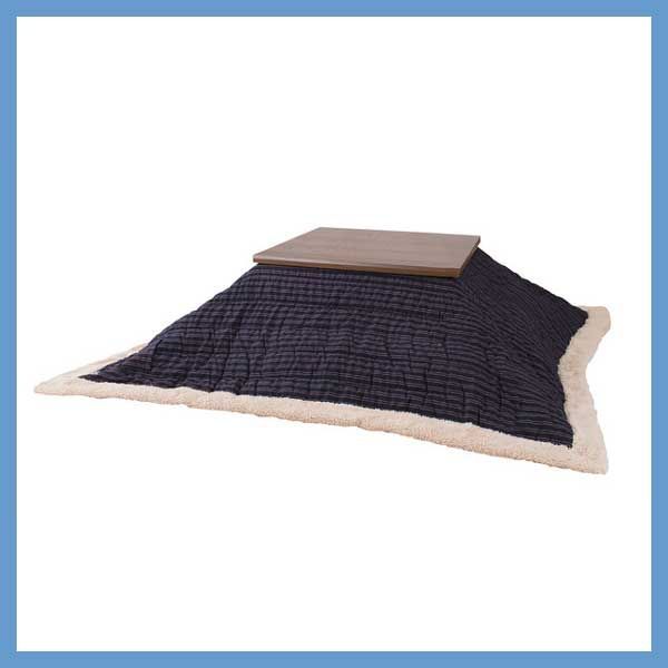 こたつ布団 正方形 薄掛け W 190 D cm ポケット付き No 139 ネイビー