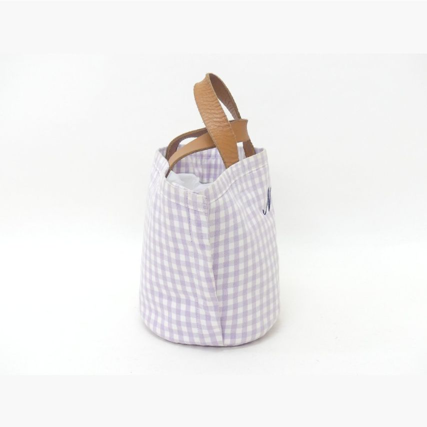 ★LUDLOW チェックトート ラベンダー キャンバス LUDLOW チェックトート ラベンダー キャンバス 刺繍入