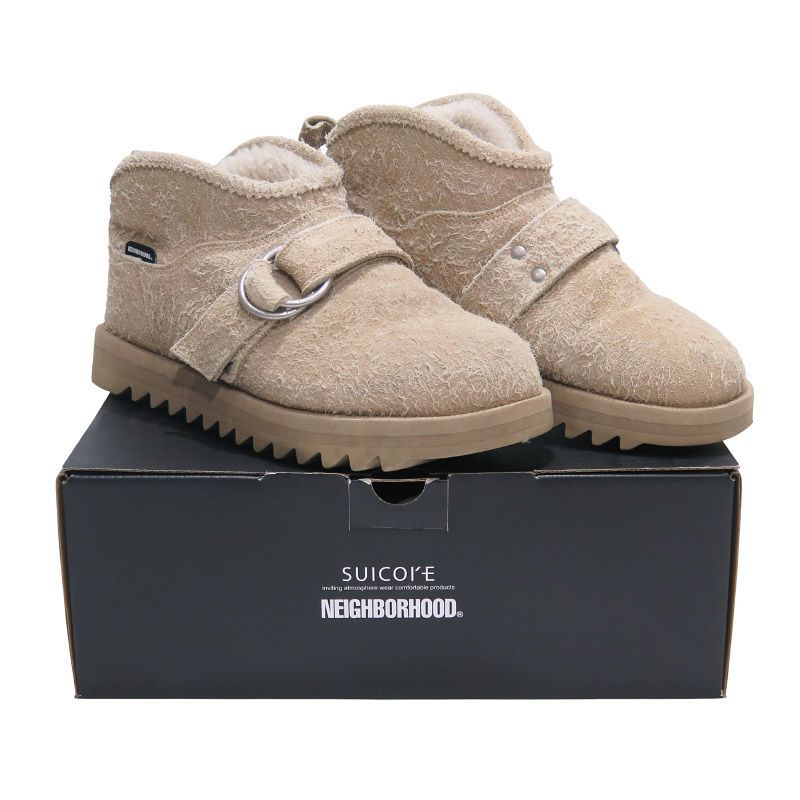 NEIGHBORHOOD ネイバーフッド x SUICOKE スイコック 24AW NHXSUICOKE.NEW WAVE BOOT 242OYSIN-FWM01 ニュー ウェーブ ブーツ ベージュ ボア シューズ 27.0 US9 novz
