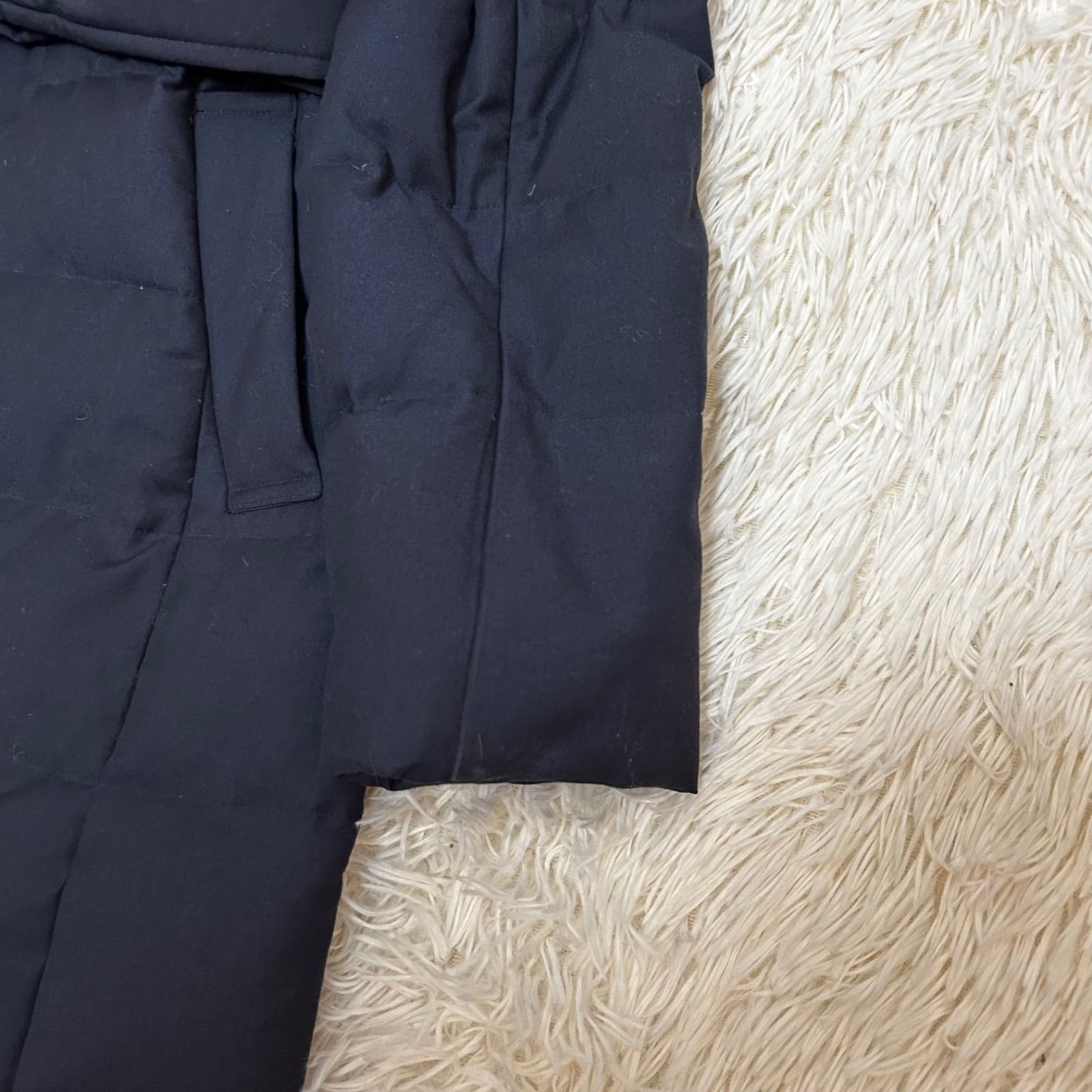 MACKINTOSH PHILOSOPHY ダウンコート ベルト付　ネイビー　M MACKINTOSH PHILOSOPHY ダウンコート ネイビー ベルト付き ストライプ