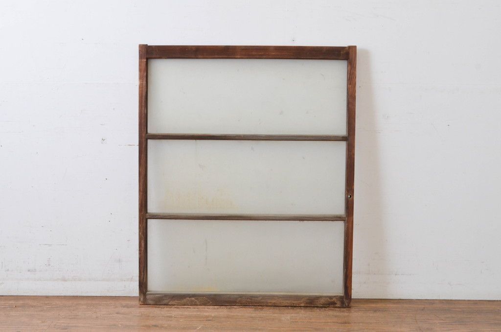 現状販売 横桟ガラス窓1枚 アンティーク建具 引き戸 ガラス戸 4～7営業日前後で発送 修理加工希望の方3ヶ月程で発送 R-064995