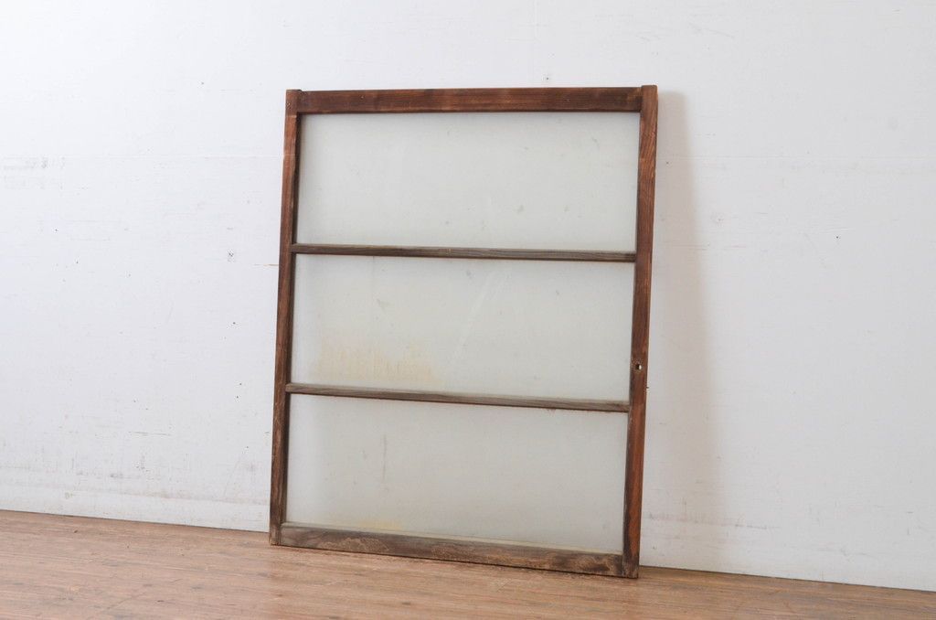 現状販売 横桟ガラス窓1枚 アンティーク建具 引き戸 ガラス戸 4~7営業日前後で発送 修理加工希望の方3ヶ月程で発送 R-064995