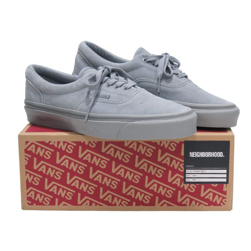 NEIGHBORHOOD ネイバーフッド x VANS バンズ 22AW VN.ERA CL-SHOES 222BWVNN-FWM01S ヴァンズ エラ グレー スニーカー シューズ サイズUS8.5 26.5cm novz