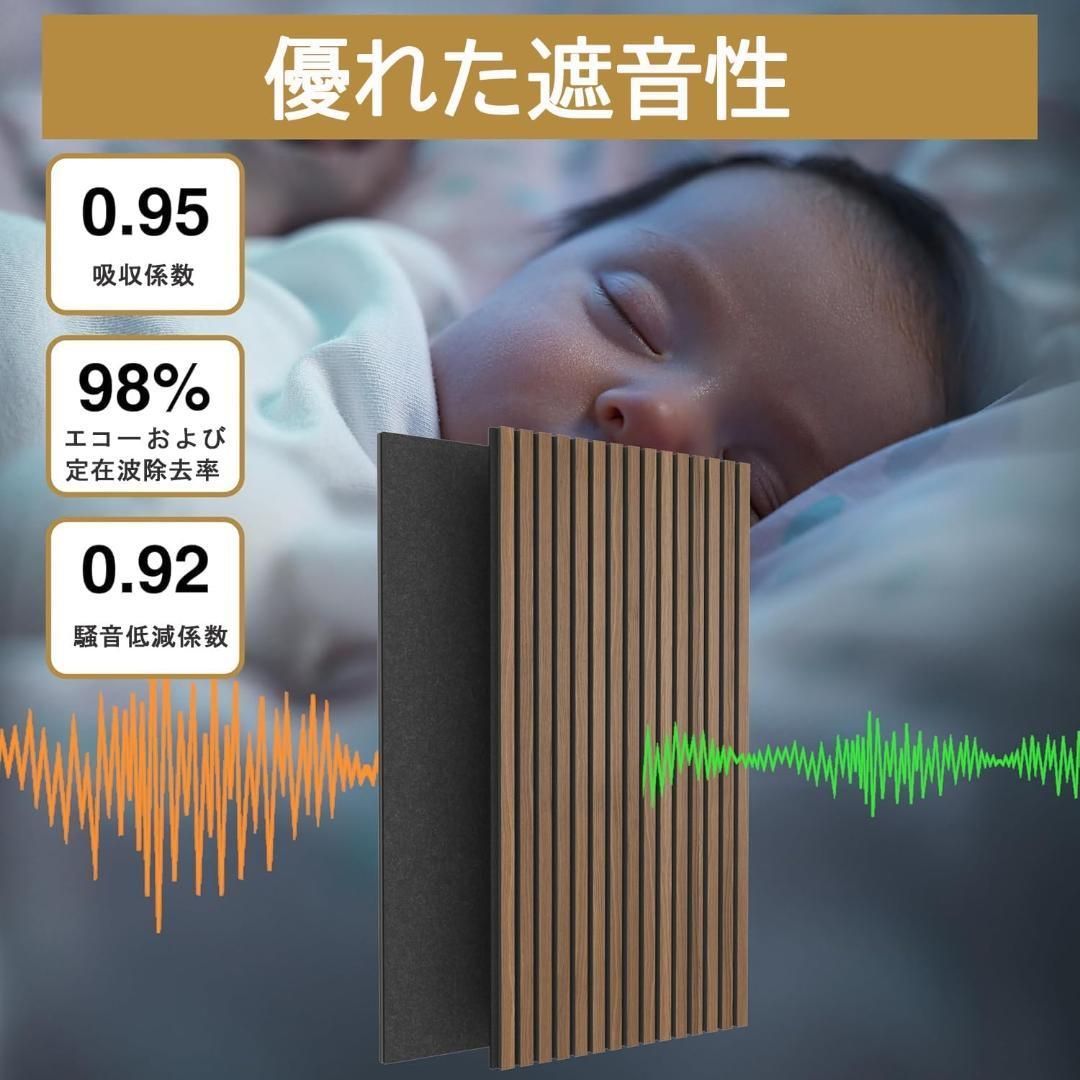 .5 cm| 吸音パネル ウッドパネル 壁 ウォールパネル 木製 吸音材 防音パネル 賃貸 騒音対策 オフィス アパート マンション 一戸建て