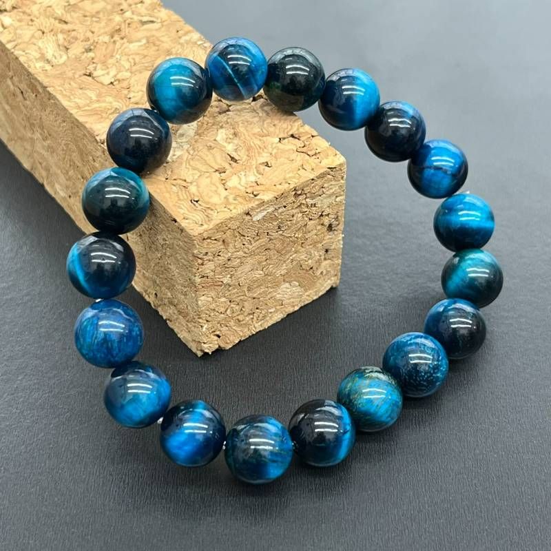 ブルータイガーアイ（青虎目石） 開運 お守り・20mm・丸玉お徳用！10個セット Amazon | ブルータイガーアイ ブレスレット タイガーアイ 天然石