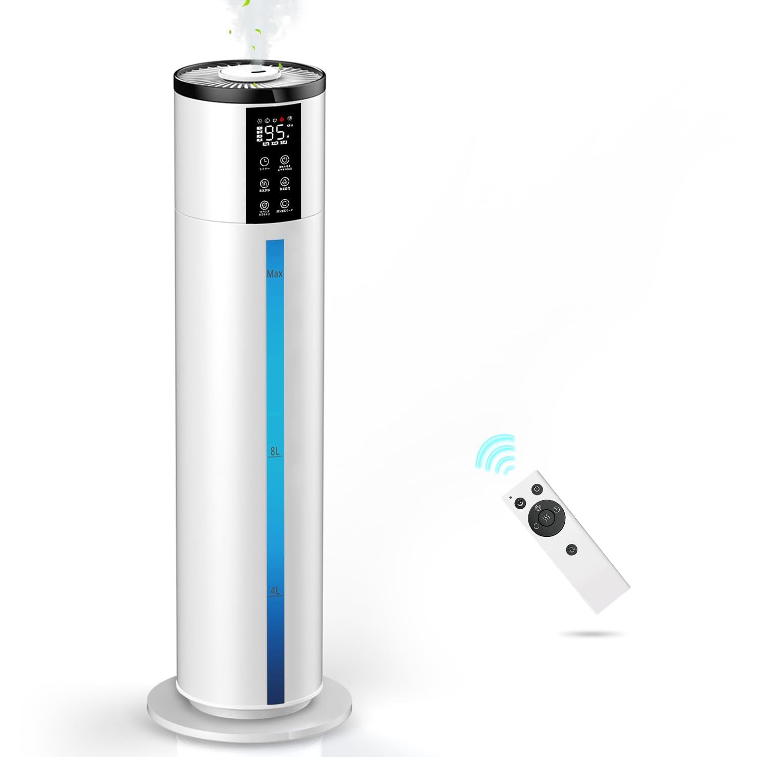 乾燥対策 13 L大容量 知能恒湿 加湿器 大容量 タワー式 業務用 家庭用 超音波式 加湿 器 大型 水漏れしない 水循環 加湿力350 mL h 定湿機能 4段階噴霧 静音稼働 省エネ 切タイマー リモコン付き 液晶パネル 水位
