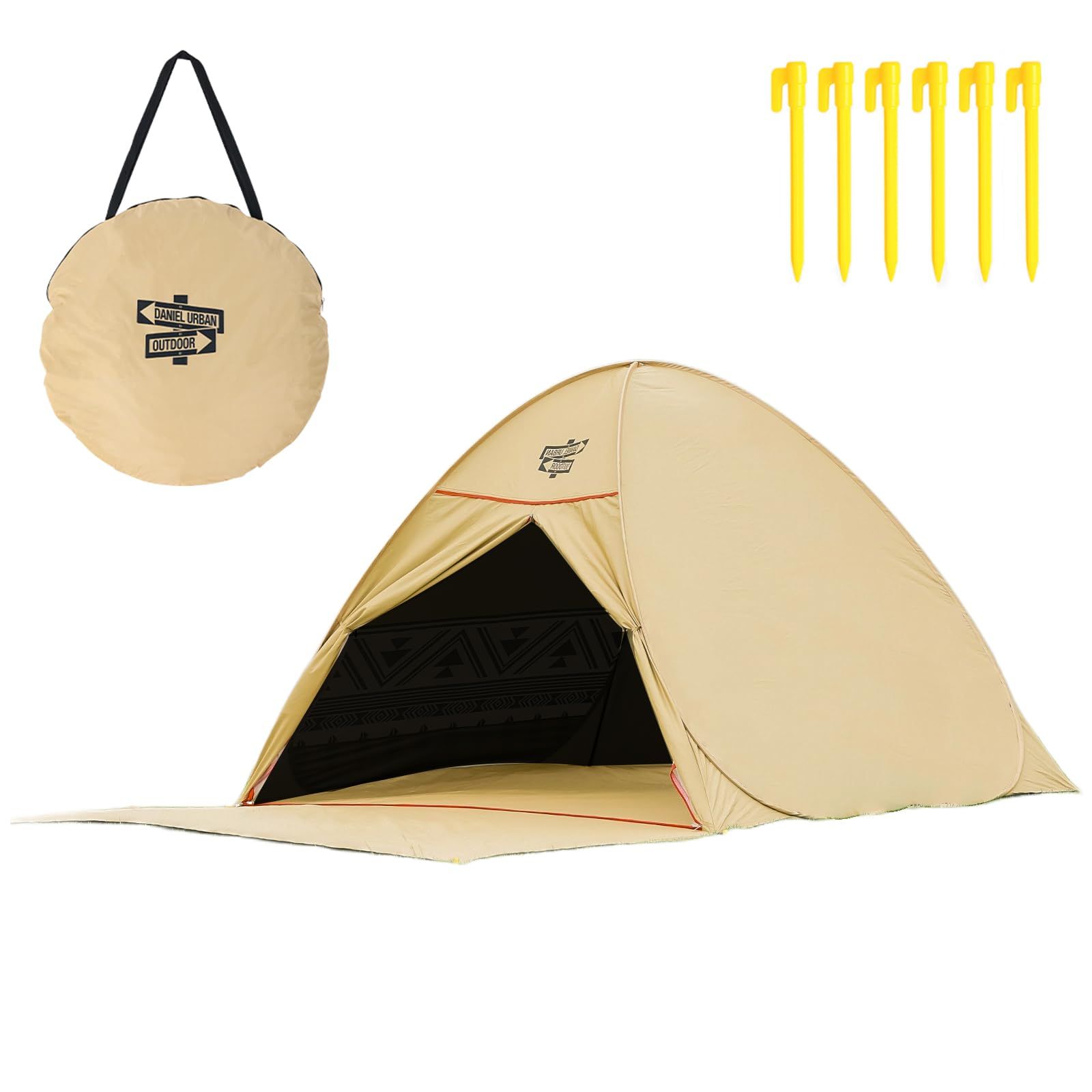 DANIEL ダニエル ワンタッチテント ポップアップテント モデル 簡易 アウトドア サンシェード 1人 2人 3人 家庭用 設営簡単 簡易設営 uvカット加工 紫外線対策 日よけ 日焼け防止 防風 防撥水 通気性 キャンプ 虫よけ 蚊