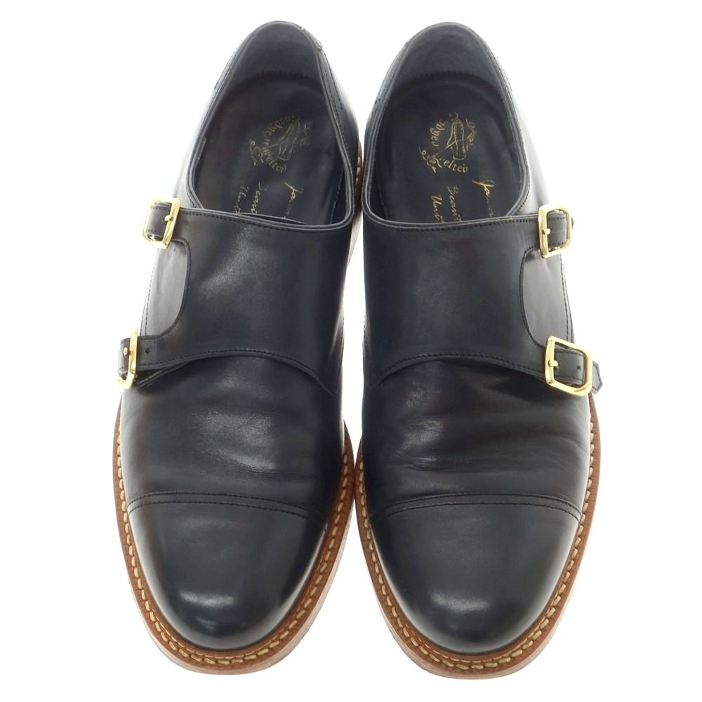 ジャランスリウァヤ JALAN SRIWIJAYA BEAUTY-YOUTH別注 ダブルモンク ドレスシューズ ネイビー サイズ7 メンズ