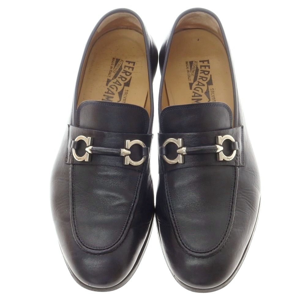 サルヴァトーレフェラガモ Salvatore Ferragamo ビットローファー ダークネイビー サイズ8 メンズ