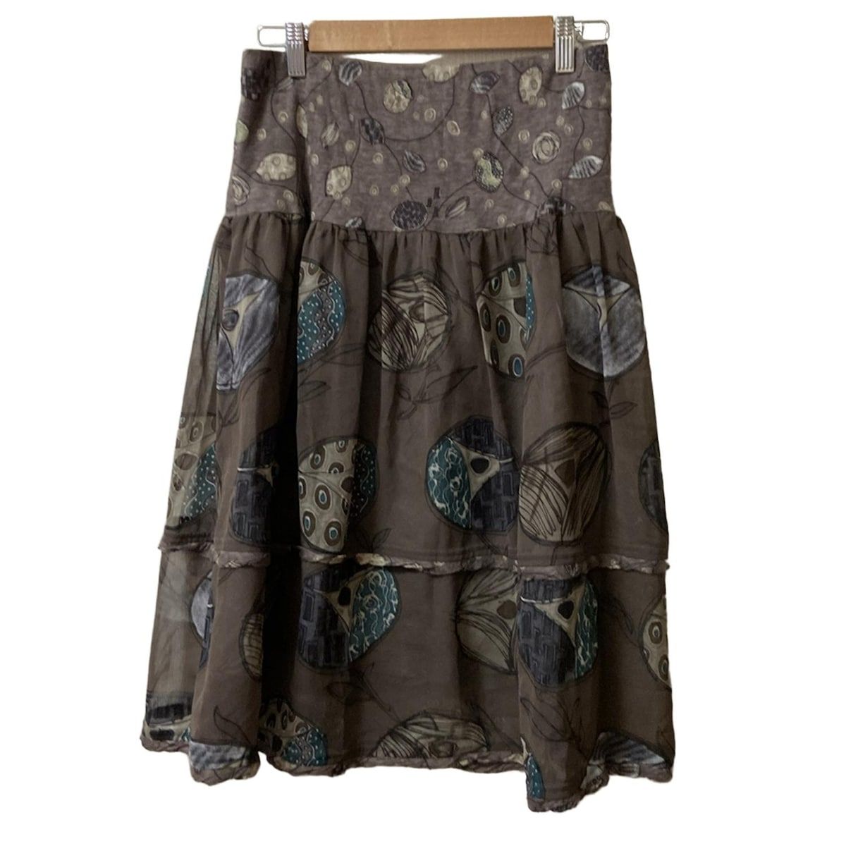 io comme io イオコムイオ センソユニコ スカート サイズ40 M レディース - ダークブラウン×ベージュ×マルチ ひざ丈