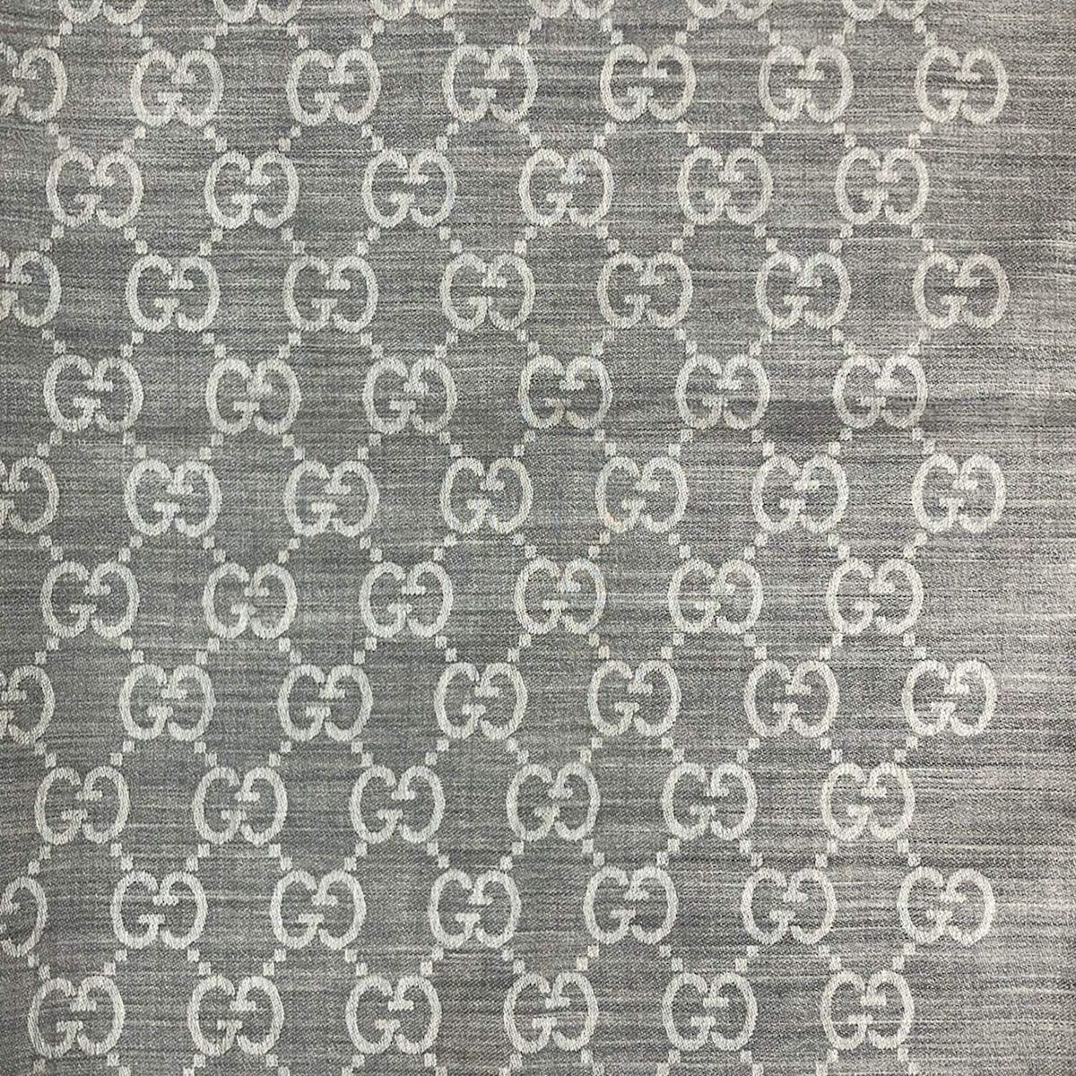 GUCCI(グッチ) ストール(ショール)美品 - ライトグレー×ダークグレー