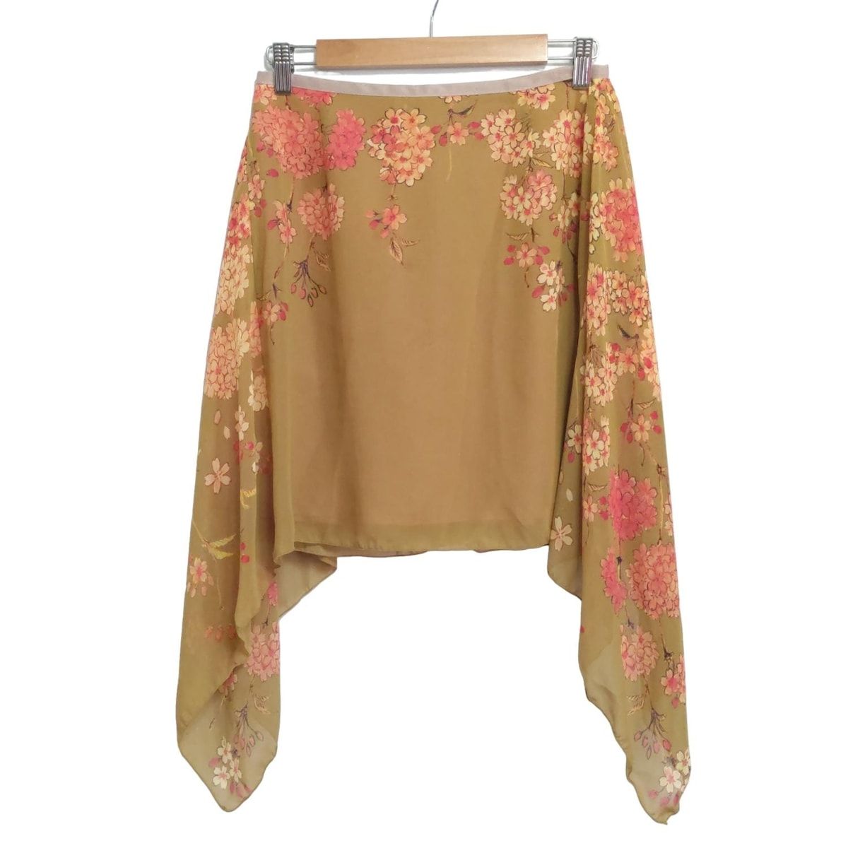 mash mania マッシュマニア スカート レディース - ダークイエロー×レッド×マルチ ひざ丈 花柄