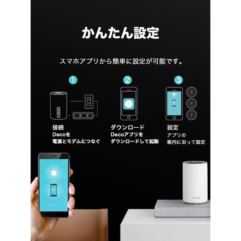 高速通信WiFi 6 E対応 無線LANルーター AXE 5400 2 5 Gbps Deco XE 75 Pro シングルパック メッシュWi Fiシステム ホームネットワーク構築 省スペース設計 高耐久 最新技術