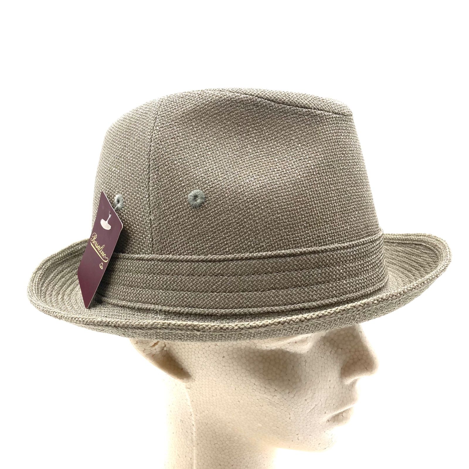 □未使用タグ付き□BORSALINO ボルサリーノ フェドラハット サイズ55cm 