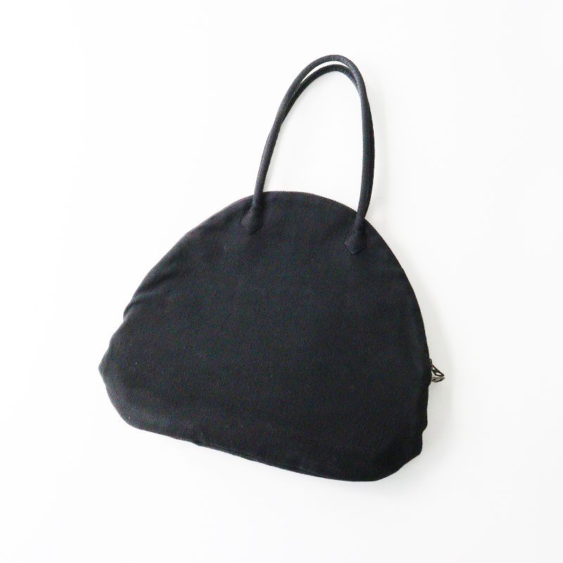 martau. マルト　ブラック　リネン　ハンドバッグ 美品 マルト MARTAU シェルバッグ Shell bag フレンチヴィンテージ