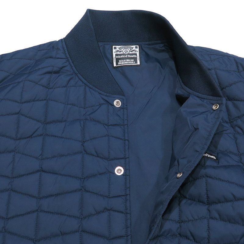 wasted youth キルト パフ ジャケット ネイビー M Wasted Youth ウエステッド ユース QUILT PUFF JACKET キルティング
