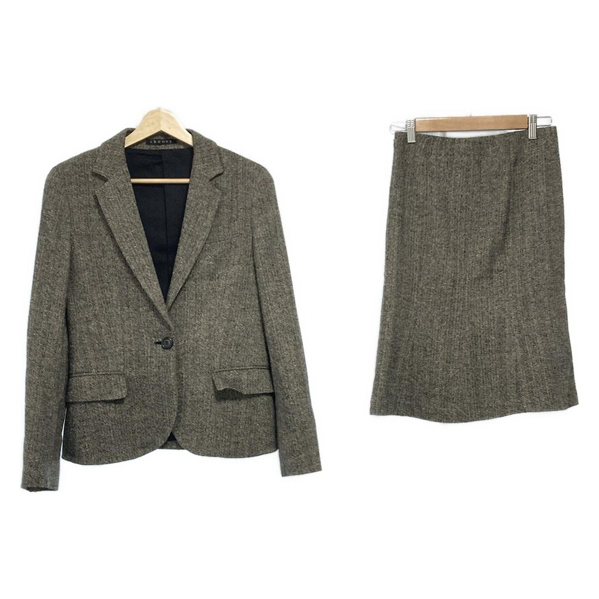 theory セオリー スカートスーツ レディース - 黒×ベージュ