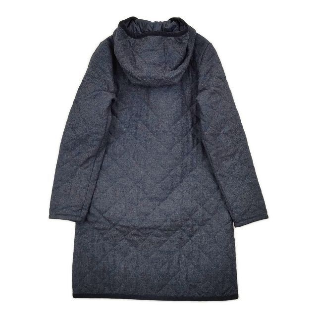 LAVENHAM キルティング ウール フード付き 中綿 コート ネイビー