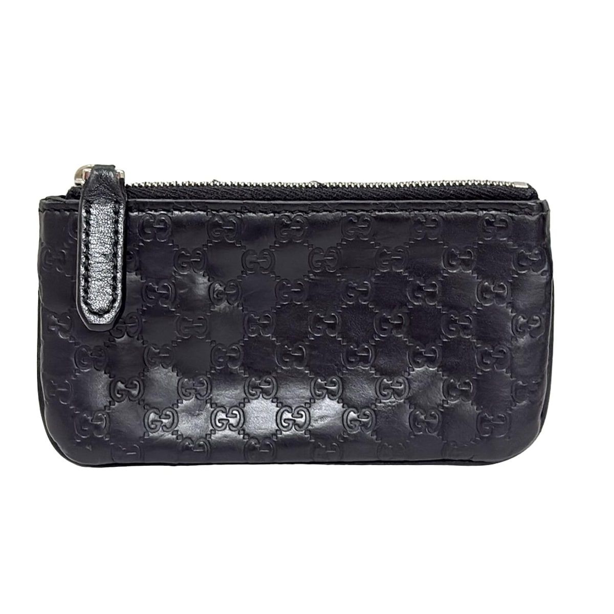 GUCCI(グッチ) コインケース マイクログッチシマ 544476 黒 キーリング付き レザー