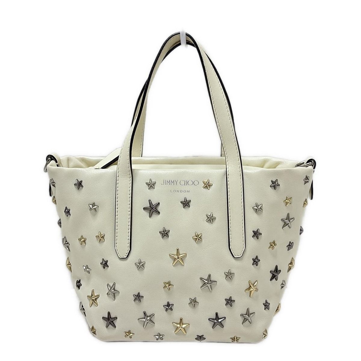 JIMMY CHOO(ジミーチュウ) ハンドバッグ - 白 ホログラムシールあり レザー