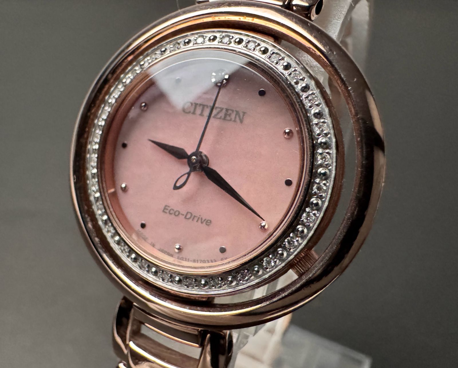 稼働品 CITIZEN シチズン E031-S124298 エル エコドライブ SS ピンク 