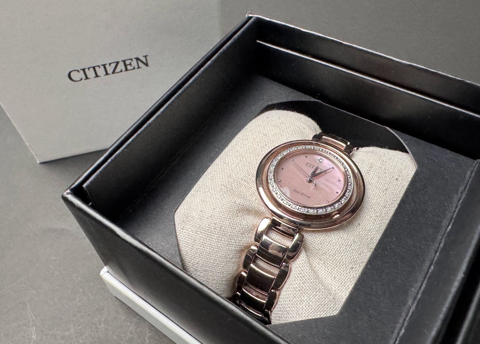 稼働品 CITIZEN シチズン E031-S124298 エル エコドライブ SS ピンク 