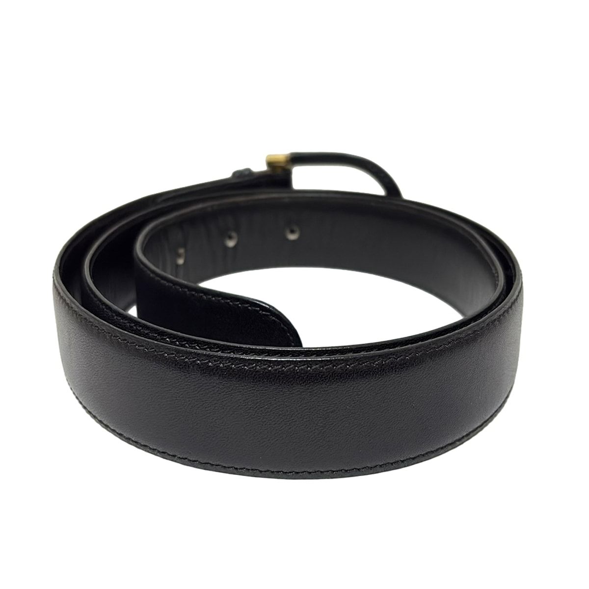 CELINE セリーヌ　レザーベルト 85 黒　シルバーバックル　エディ　デニム CELINE セリーヌ レザーベルト 85 黒 シルバーバックル エディ デニム