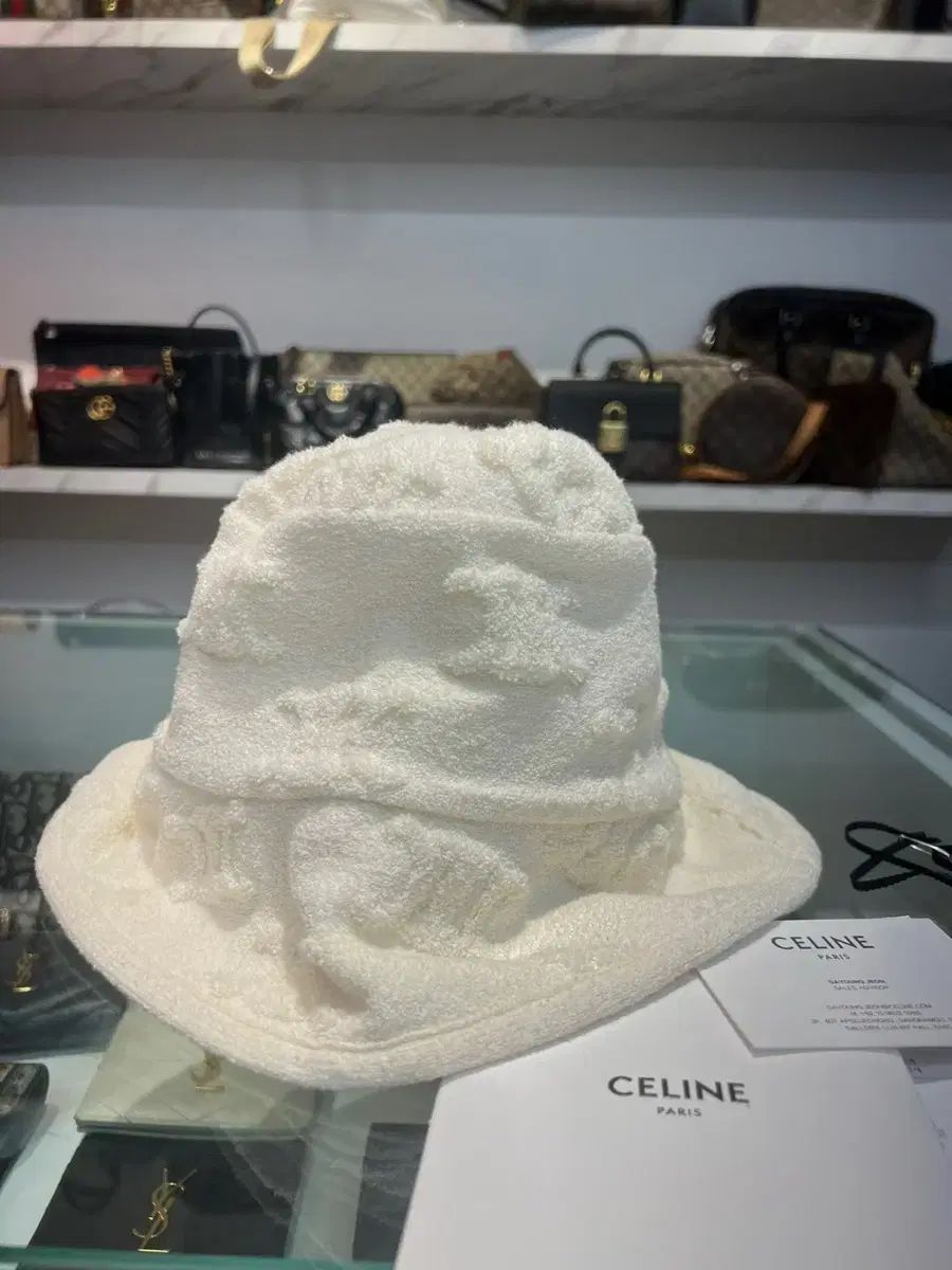 CELINE ホワイト バケットハット 58 セリーヌバケットハットホワイト