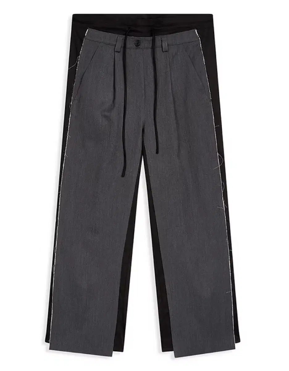 オープンワイワイ front stripe layered pants