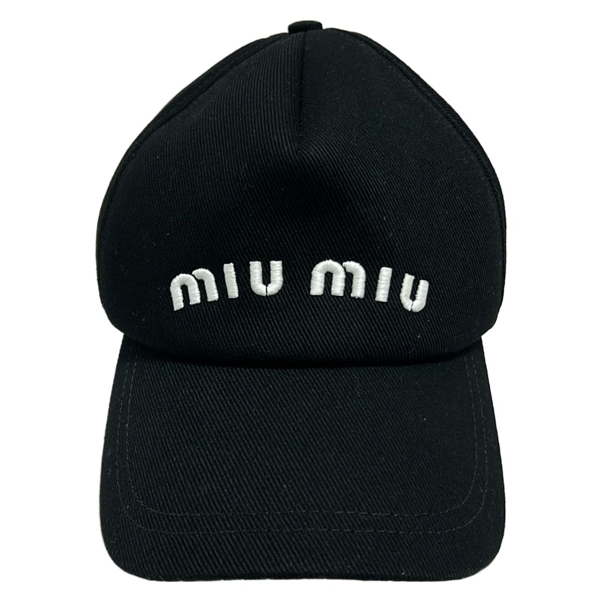 miumiu ミュウミュウ キャップ M - 黒×白 コットン