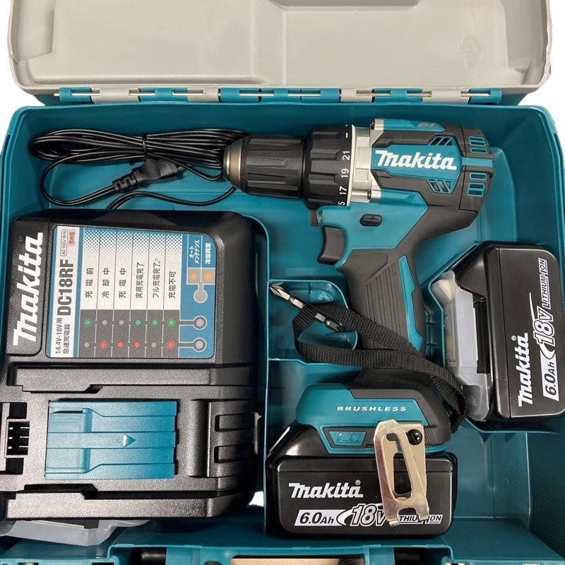makita マキタ 充電式ドライバドリル DF484DRGX 18V グリーン バッテリー BL1860B×2個 充電器 DC18RF 動作 済 12511K4