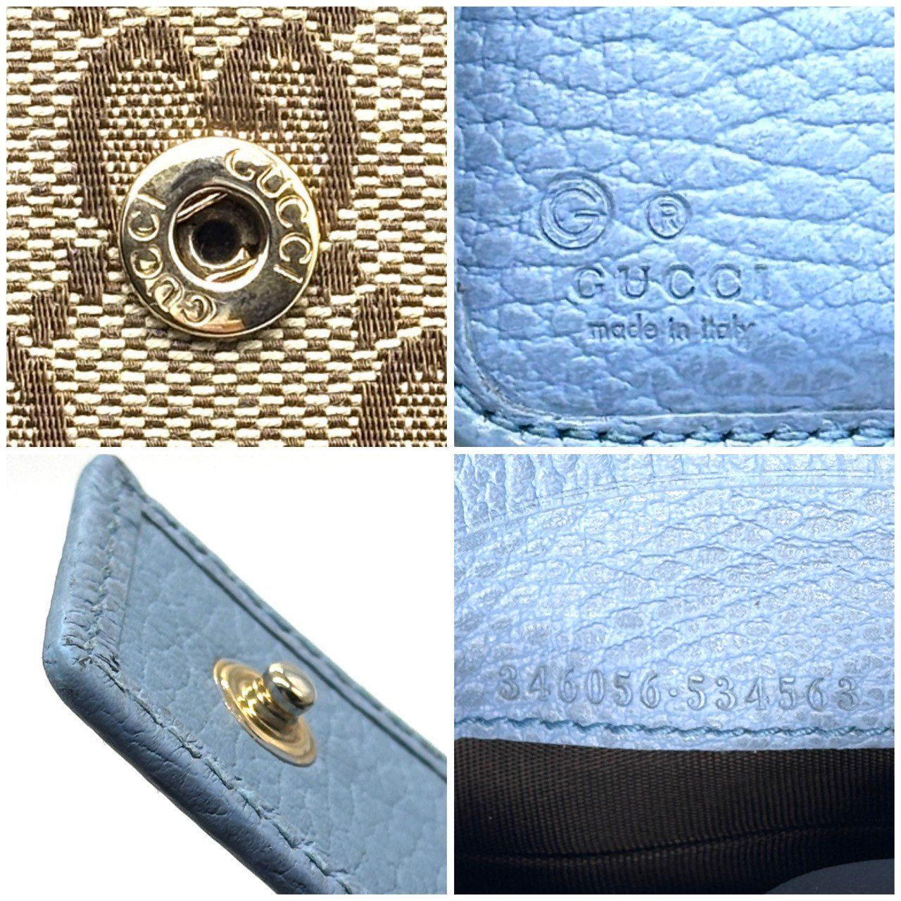 爽やかに纏う大人可愛さ】 GUCCI グッチ 二つ折り財布 コンパクト 
